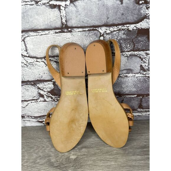 Coasters 2684 Brown Leather Braided Strappy Heel Sandals Women Sz 7M US/38EU - Picture 7 of 16